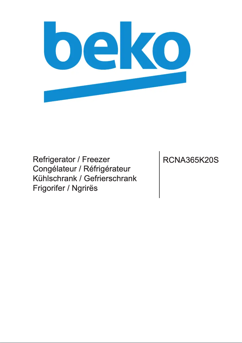 Image de la première page du manuel de l'appareil RCNA365K20S