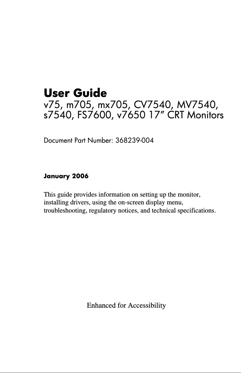 Image de la première page du manuel de l'appareil MV7540