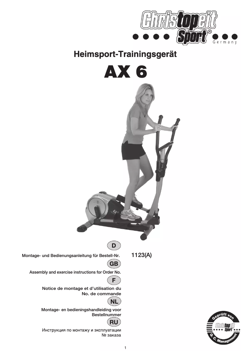 Page n°1 - Manuel utilisateur Christopeit AX 6