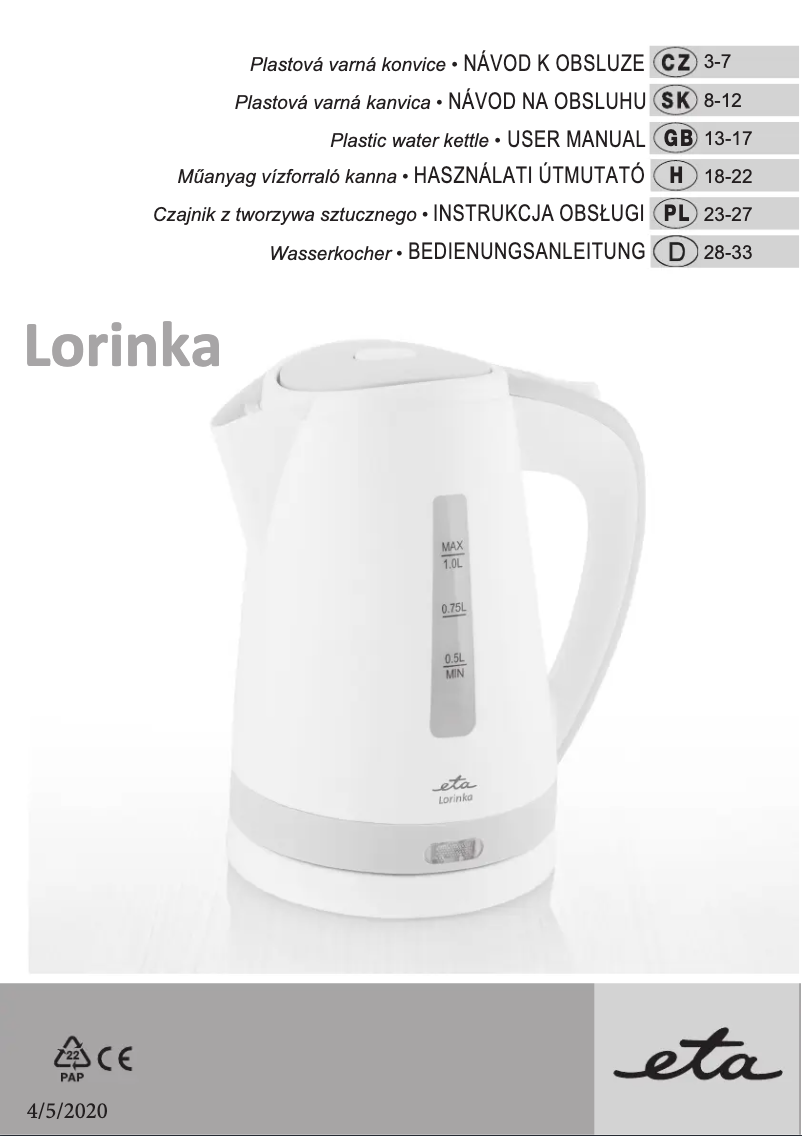 Image de la première page du manuel de l'appareil Lorinka 6599 90000