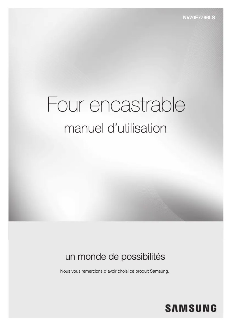 Page n°1 - Manuel utilisateur Samsung NV70F7766LS