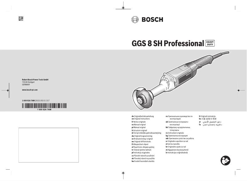 Page 1 de la notice Manuel utilisateur Bosch GGS 8 SH