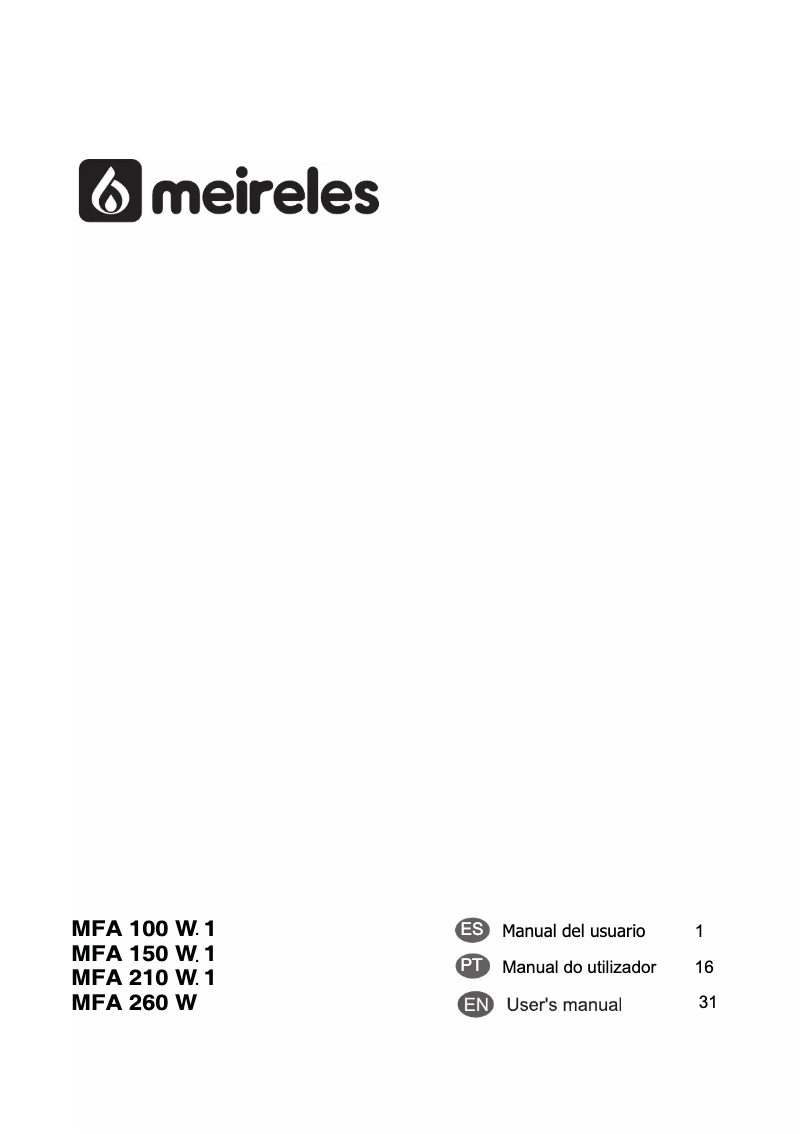 Page 1 de la notice Manuel utilisateur Meireles MFA 210 W.1