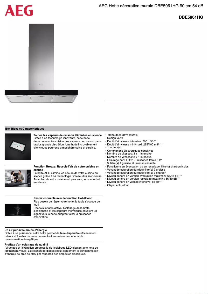 Página 1 del manual Ficha técnica AEG DBE5961HG