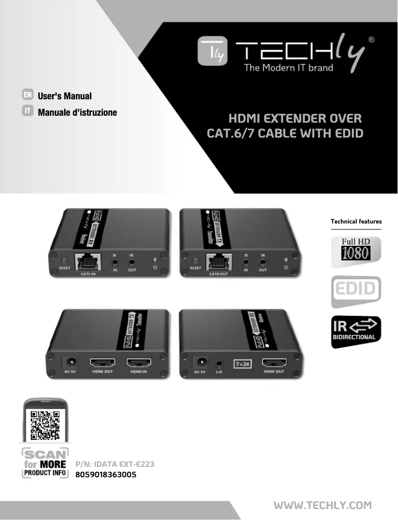 Page 1 de la notice Manuel utilisateur Techly IDATA EXT-E223