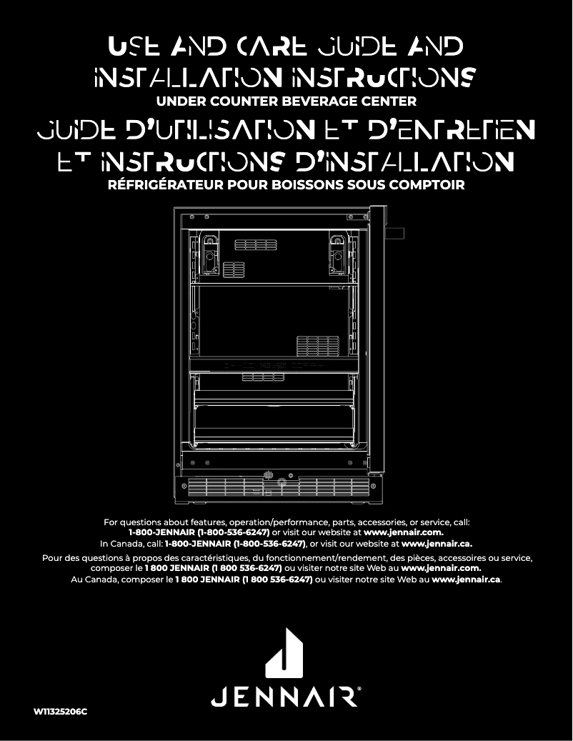 Page n°1 - Guide d'installation JennAir JUBFR242HX