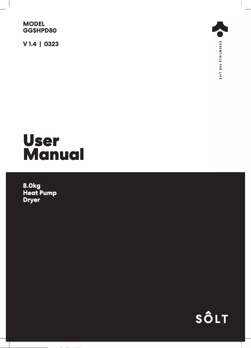 Page n°1 - Manuel utilisateur Sôlt GGSHPD80