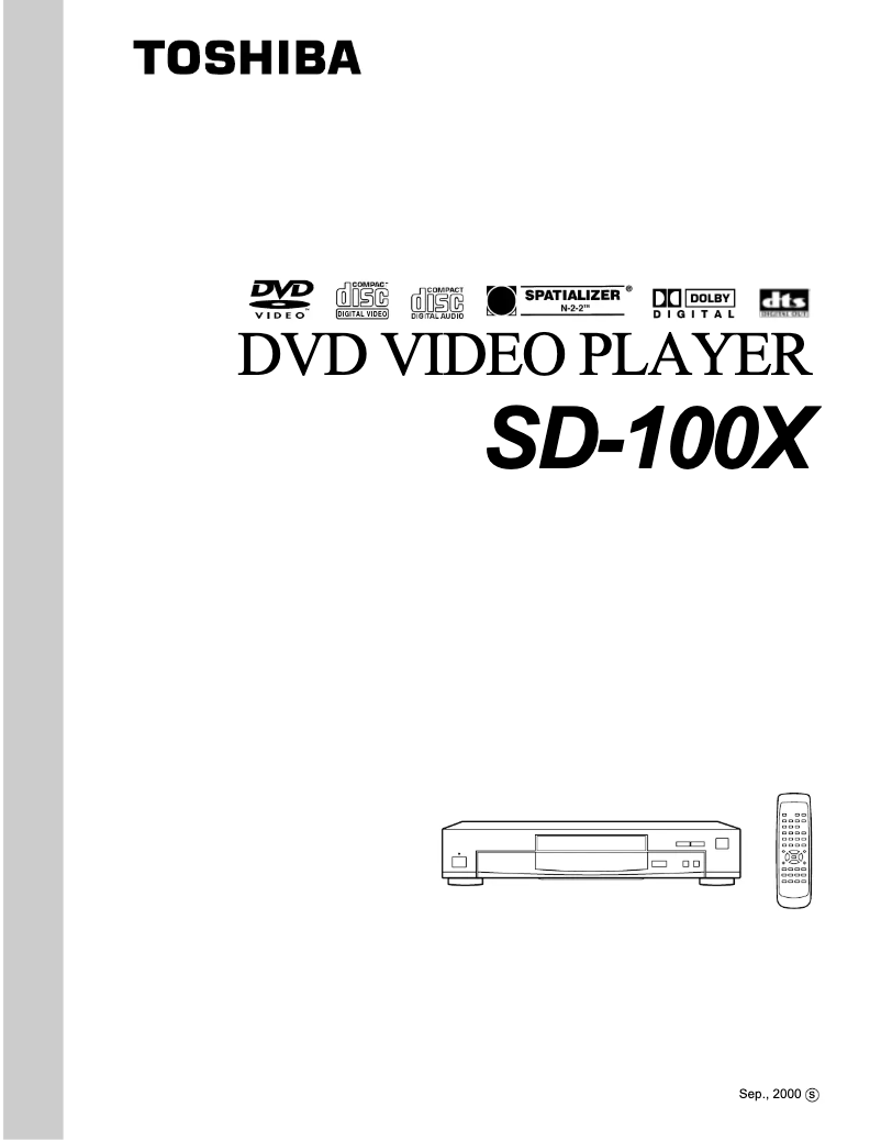 Image de la première page du manuel de l'appareil SD-100X