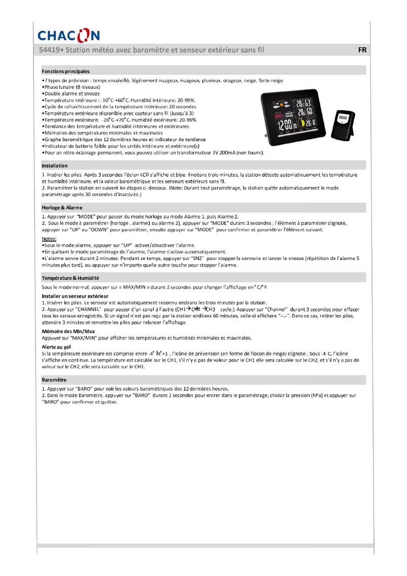 Imagen de la primera página del manual del dispositivo 54419