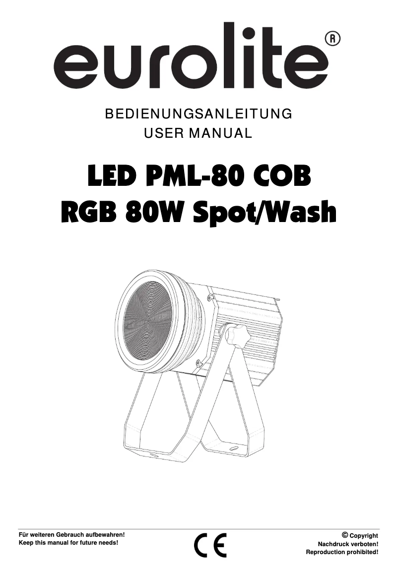 Page n°1 - Manuel utilisateur Eurolite LED PML-80 COB
