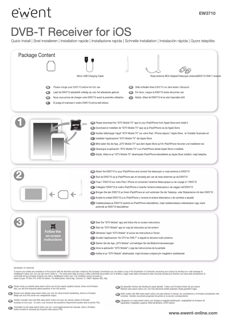 Image de la première page du manuel de l'appareil EW3710