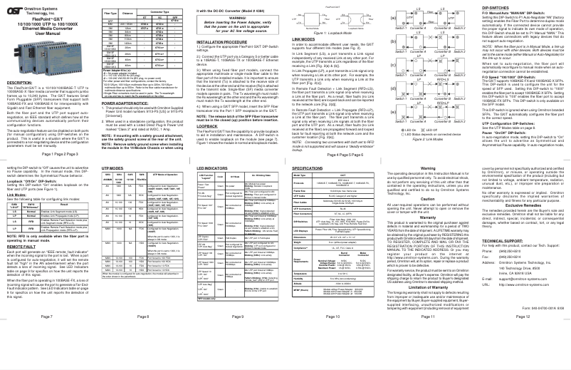 Page 1 de la notice Manuel utilisateur Omnitron Systems FlexPoint GX/T