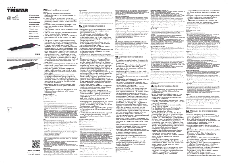 Image de la première page du manuel de l'appareil HD-2362