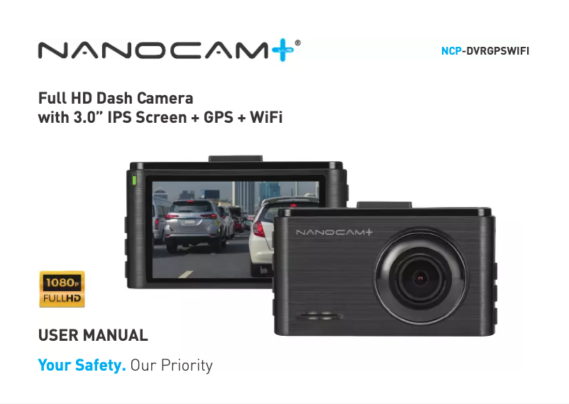 Page 1 de la notice Manuel utilisateur Nanocam+ NCP-DVRGPSWIFI