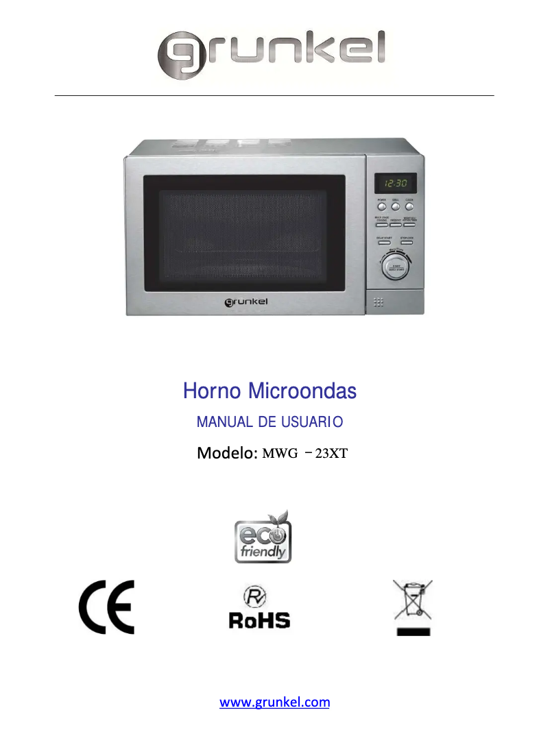 Image de la première page du manuel de l'appareil MWG-23XT