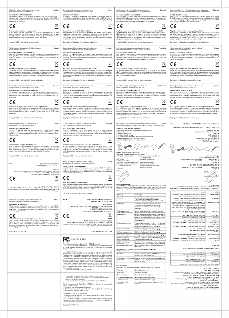 Page n°1 - Manuel utilisateur Iqua Sense2
