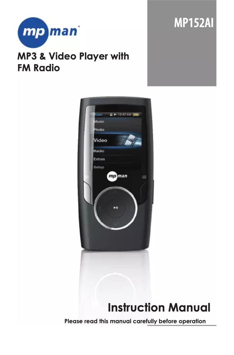 Page 1 de la notice Manuel utilisateur Mpman MP152AI