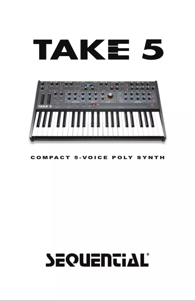 Page 1 de la notice Manuel utilisateur Dave Smith Take 5 Compact Poly Synth