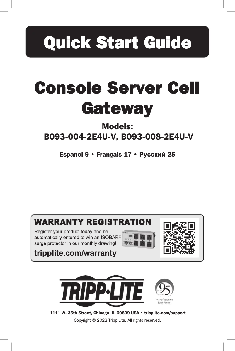Page 1 de la notice Manuel utilisateur Tripp Lite B093-004-2E4U-V