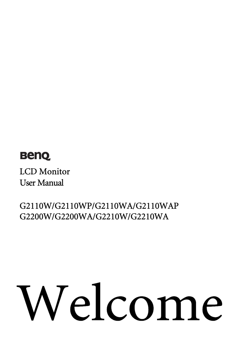 Image de la première page du manuel de l'appareil G2210W