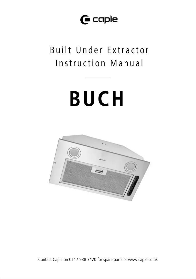 Image de la première page du manuel de l'appareil BUCH