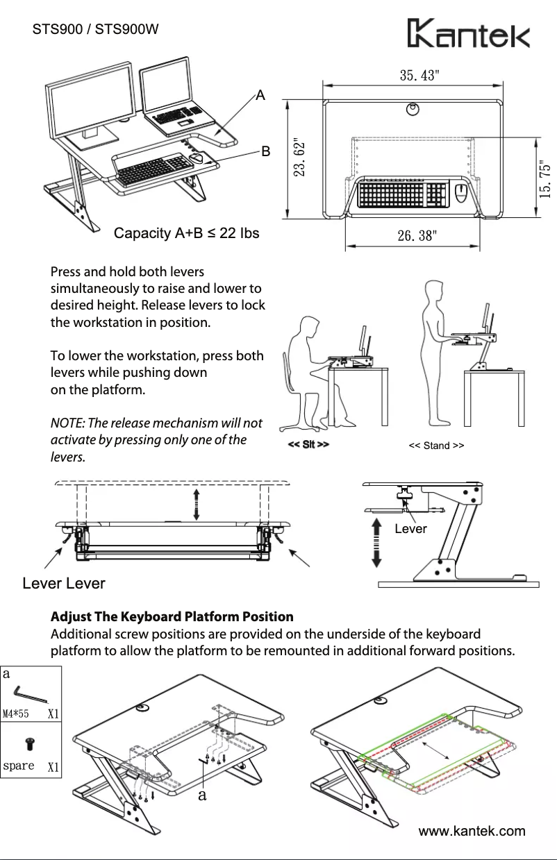 Page 1 de la notice Manuel utilisateur Kantek STS900