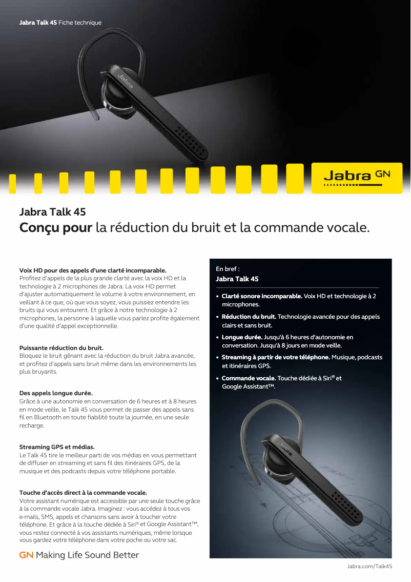 Imagen de la primera página del manual del dispositivo Talk 45