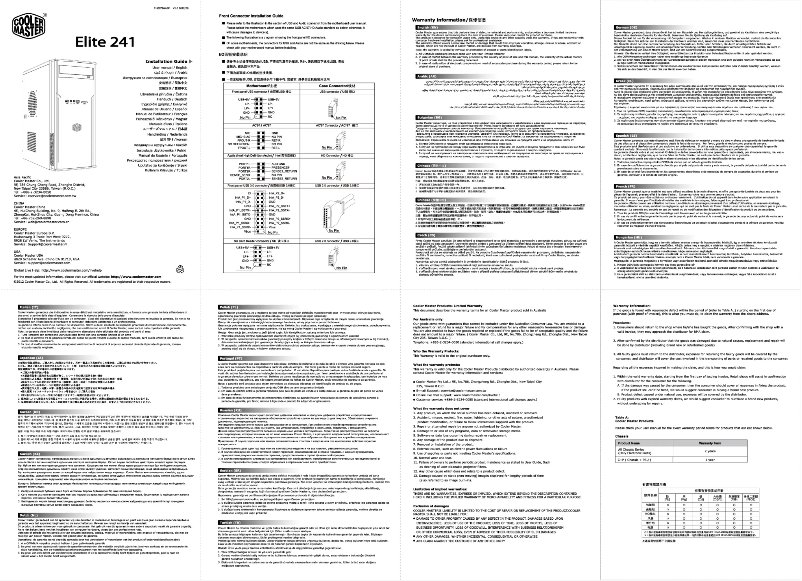 Page n°1 - Manuel utilisateur Cooler Master Elite 241