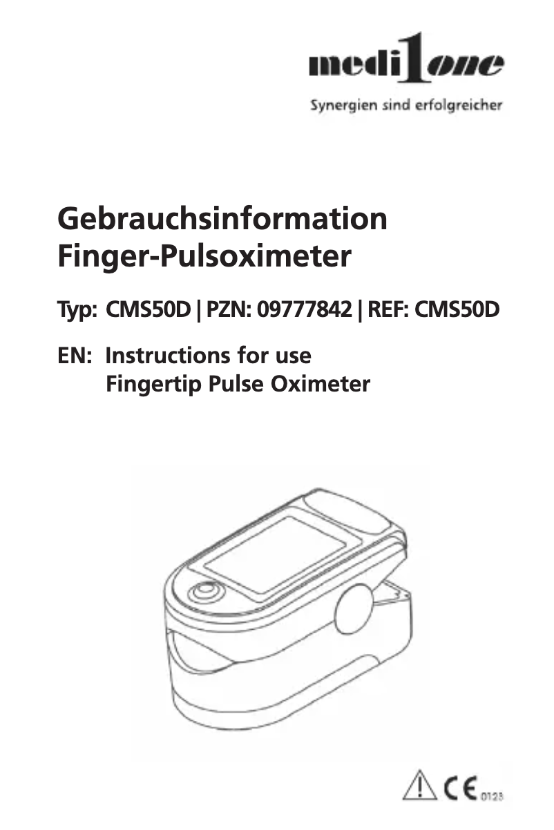 Page 1 de la notice Manuel utilisateur Medi1One CMS50D
