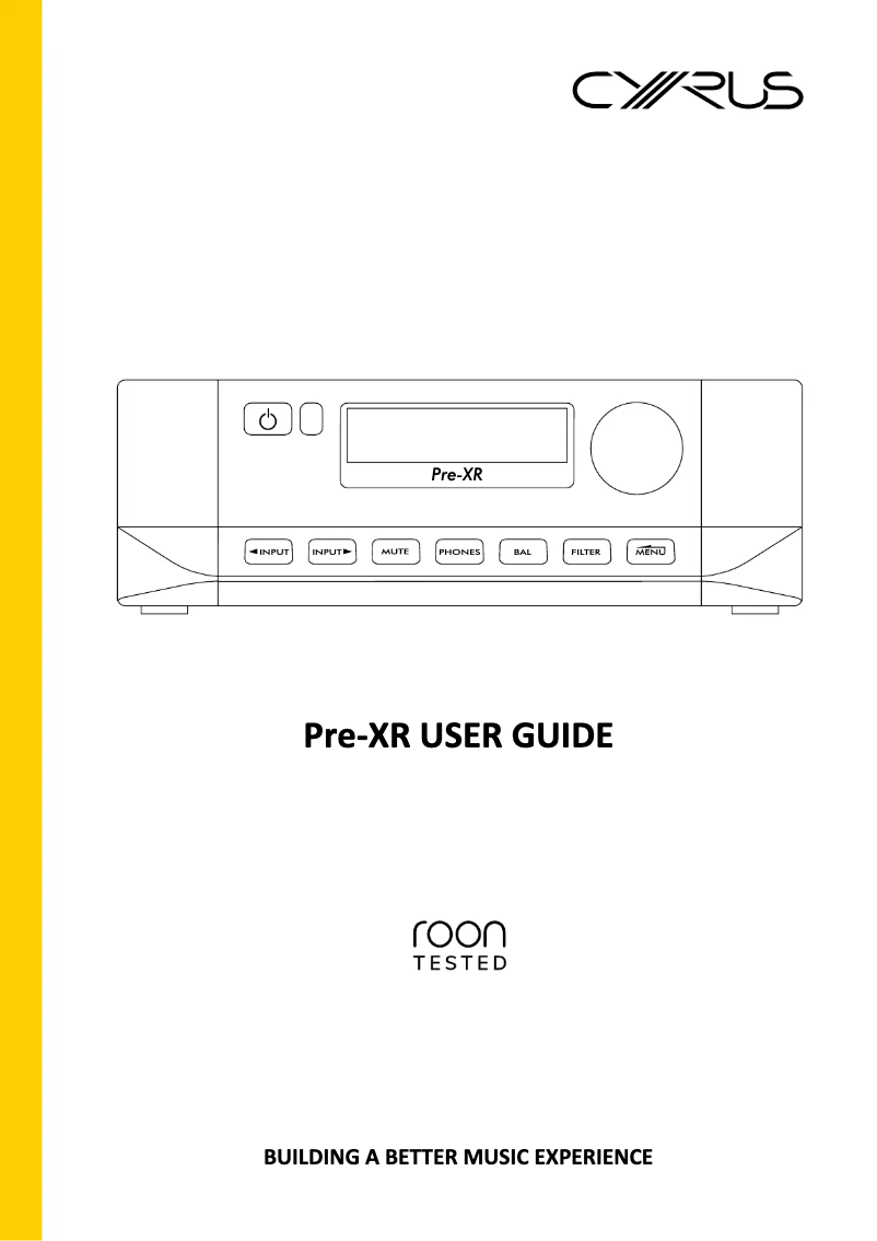 Imagen de la primera página del manual del dispositivo Pre-XR