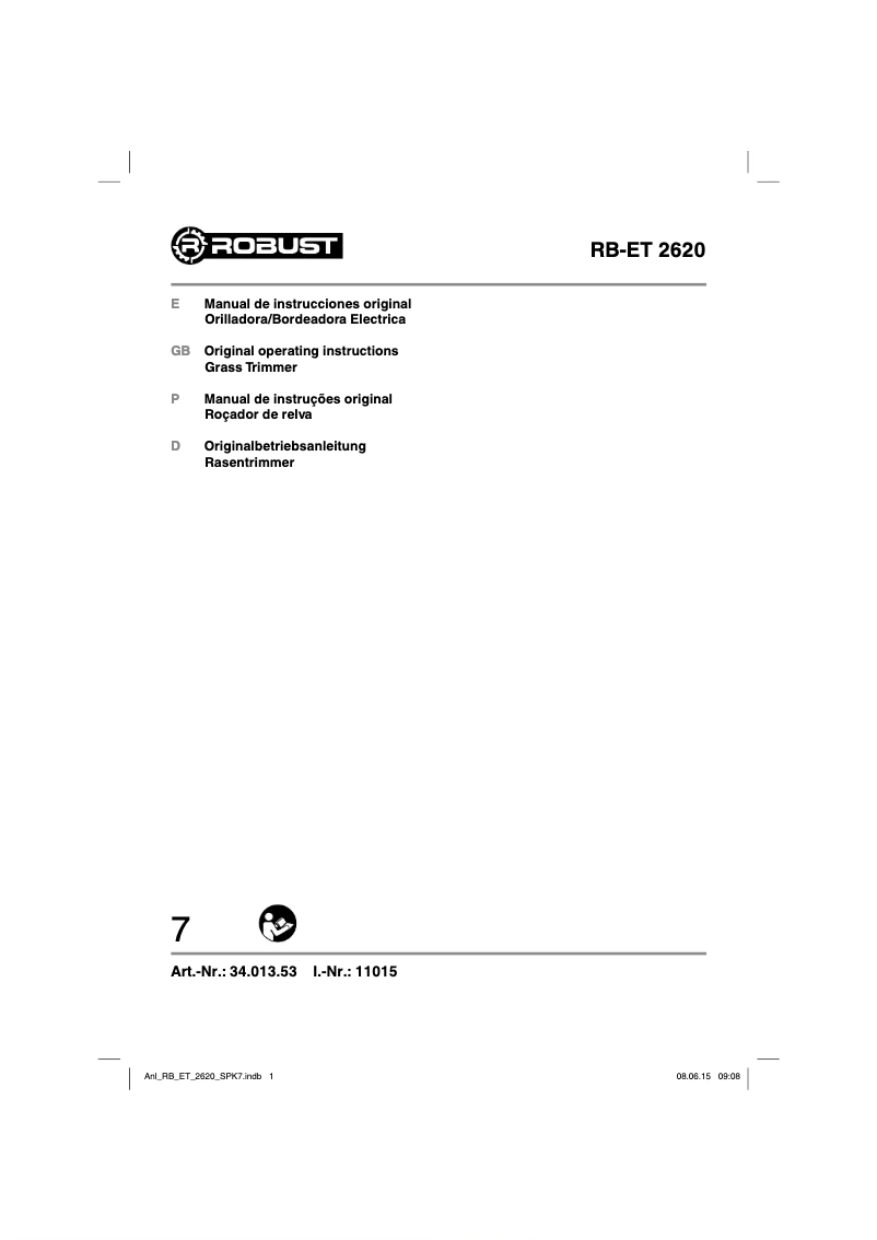 Image de la première page du manuel de l'appareil RB-ET 2620