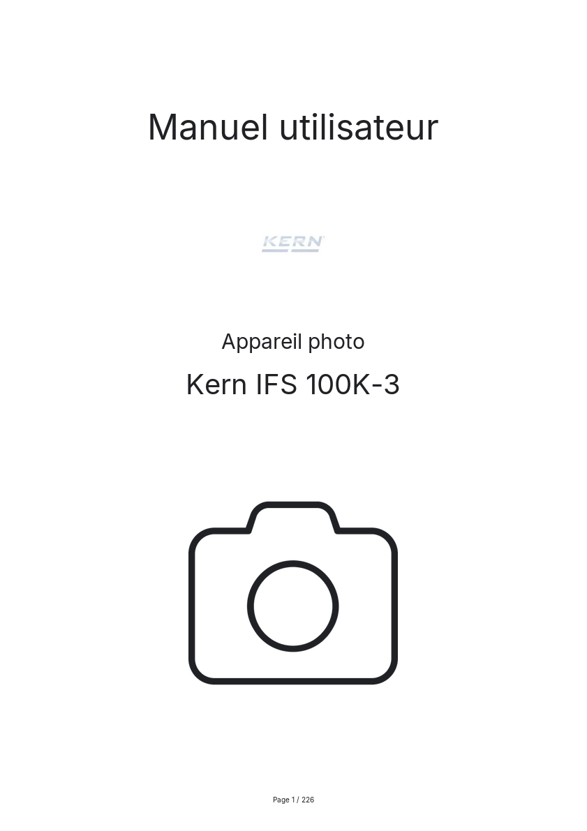 Image de la première page du manuel de l'appareil IFS 100K-3
