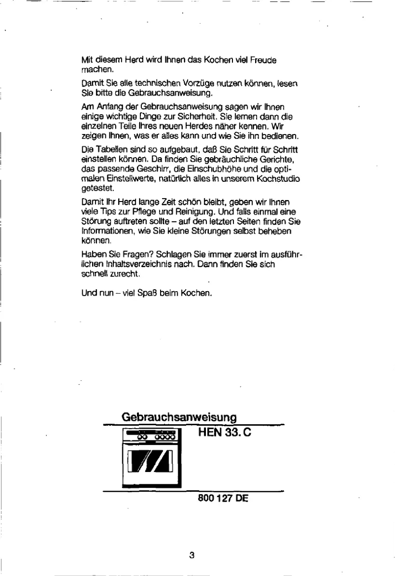 Page 1 de la notice Manuel utilisateur Bosch HEN330