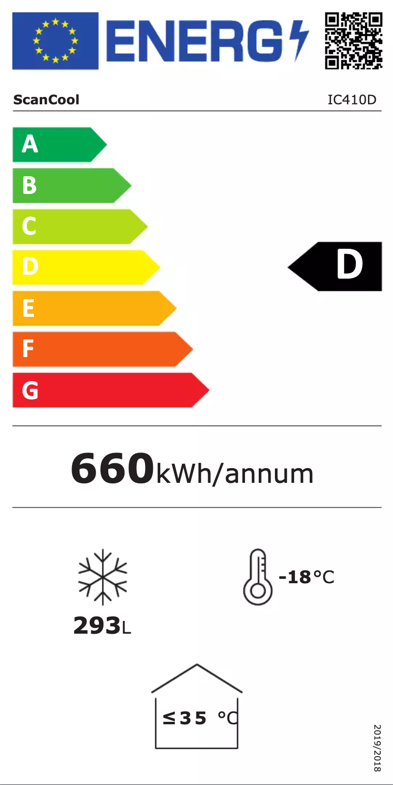 Page n°1 - Label énergétique Scancool IC410D