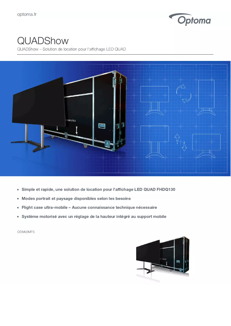 Page 1 de la notice Fiche technique Optoma QUADShow