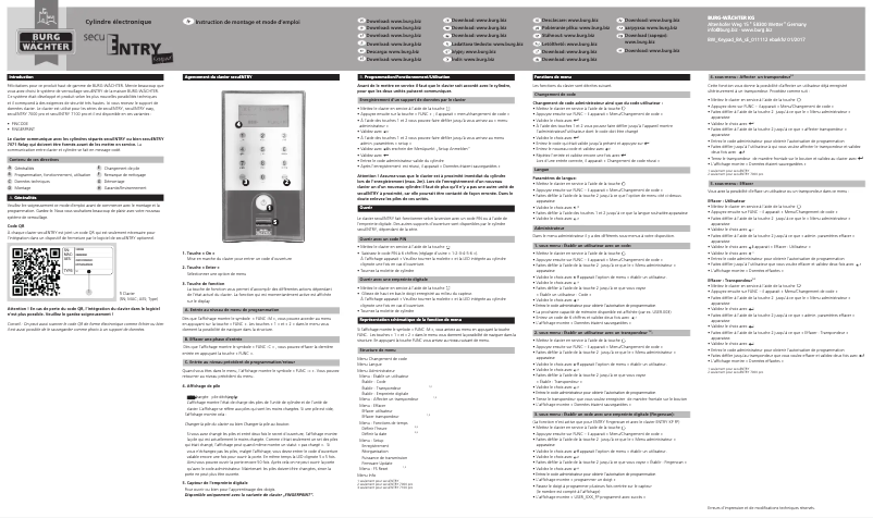 Page 1 de la notice Manuel utilisateur Burg Wächter Entry 5711 KP PIN