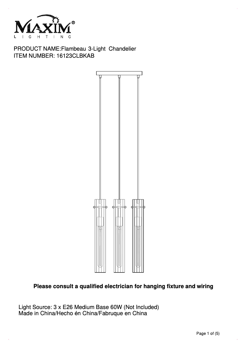 Image de la première page du manuel de l'appareil Flambeau 16123CLBKAB