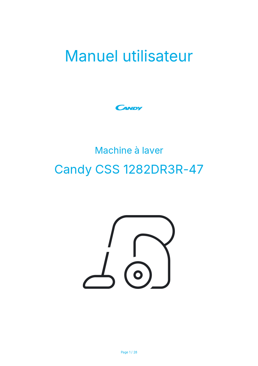 Page n°1 - Manuel utilisateur Candy CSS 1282DR3R-47