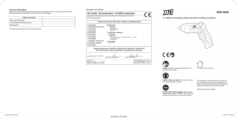 Página 1 del manual Manual de usuario XU1 XSD-360U