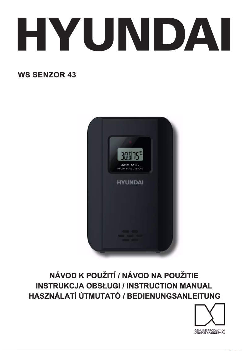 Page 1 de la notice Manuel utilisateur Hyundai WS SENZOR 43