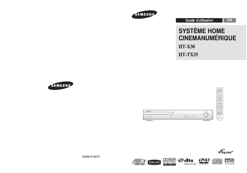 Page 1 de la notice Manuel utilisateur Samsung HT-TX35