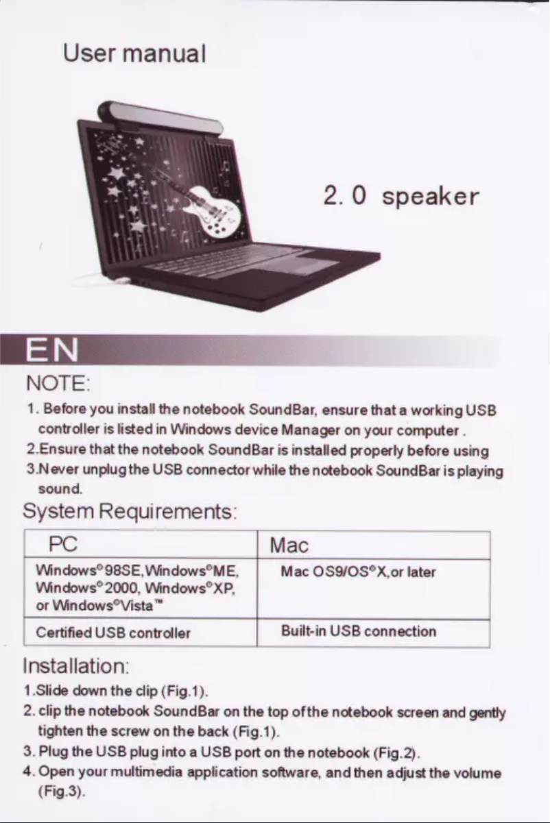 Image de la première page du manuel de l'appareil i-Sound Bar 383