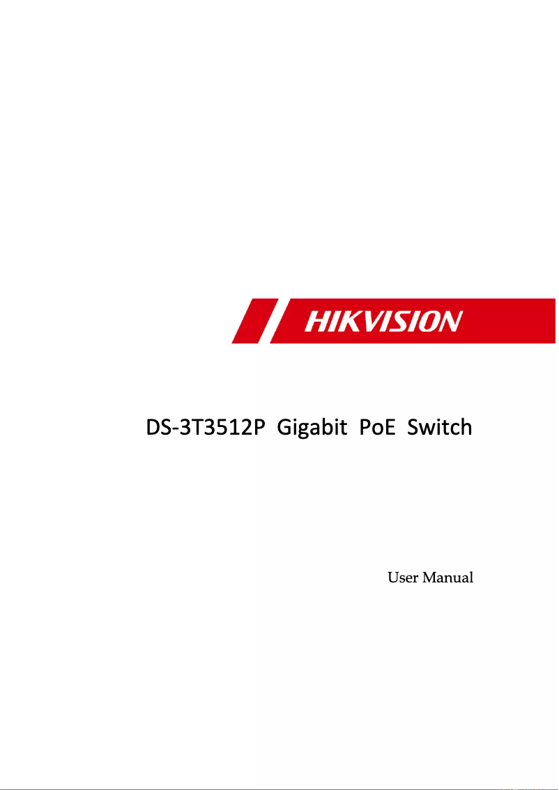 Page 1 de la notice Manuel utilisateur Hikvision DS-3T3512P