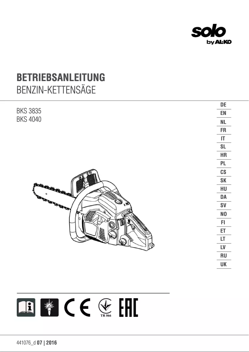Page n°1 - Manuel utilisateur AL-KO BKS 3835