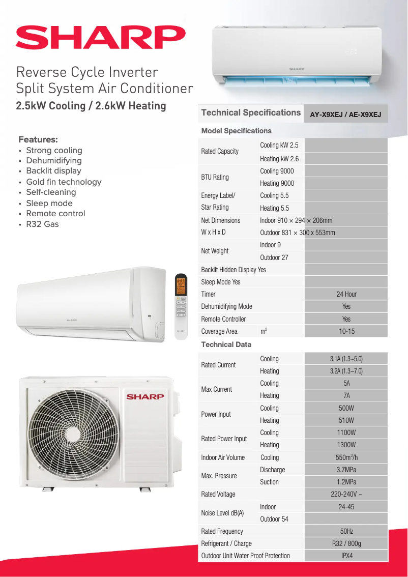 Image de la première page du manuel de l'appareil AY-X9XEJ