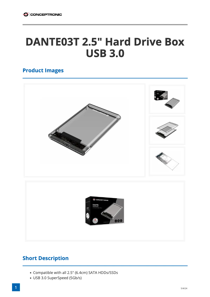 Image de la première page du manuel de l'appareil DANTE03T