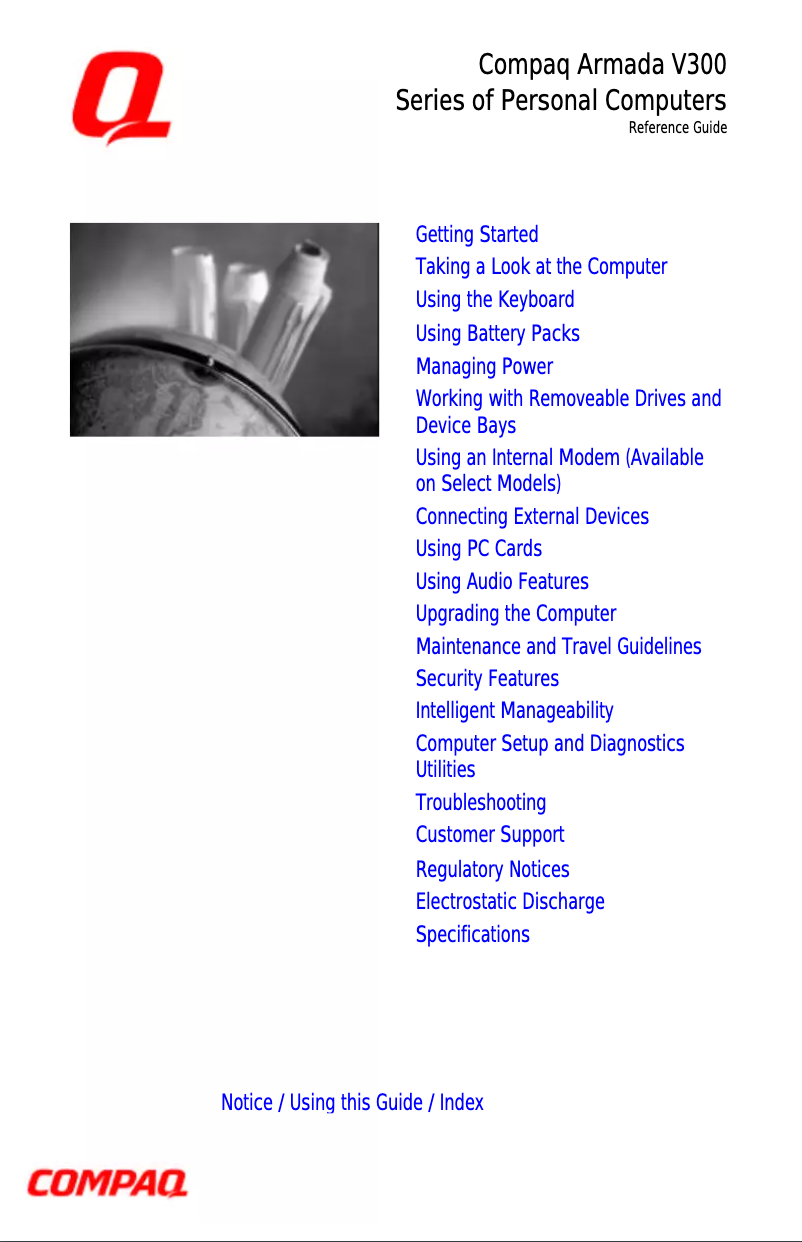 Page n°1 - Manuel utilisateur Compaq Armada V300