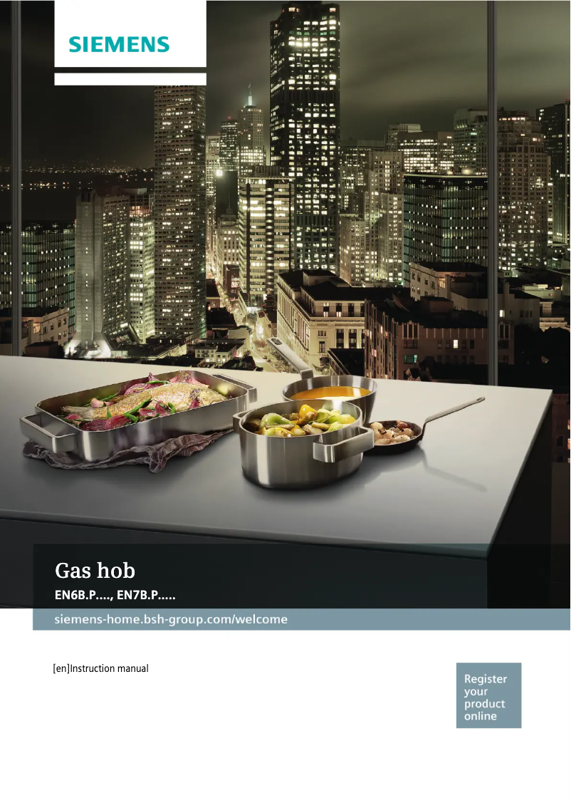 Page 1 de la notice Manuel d'utilisation et d'entretien Siemens EN6B6PB90