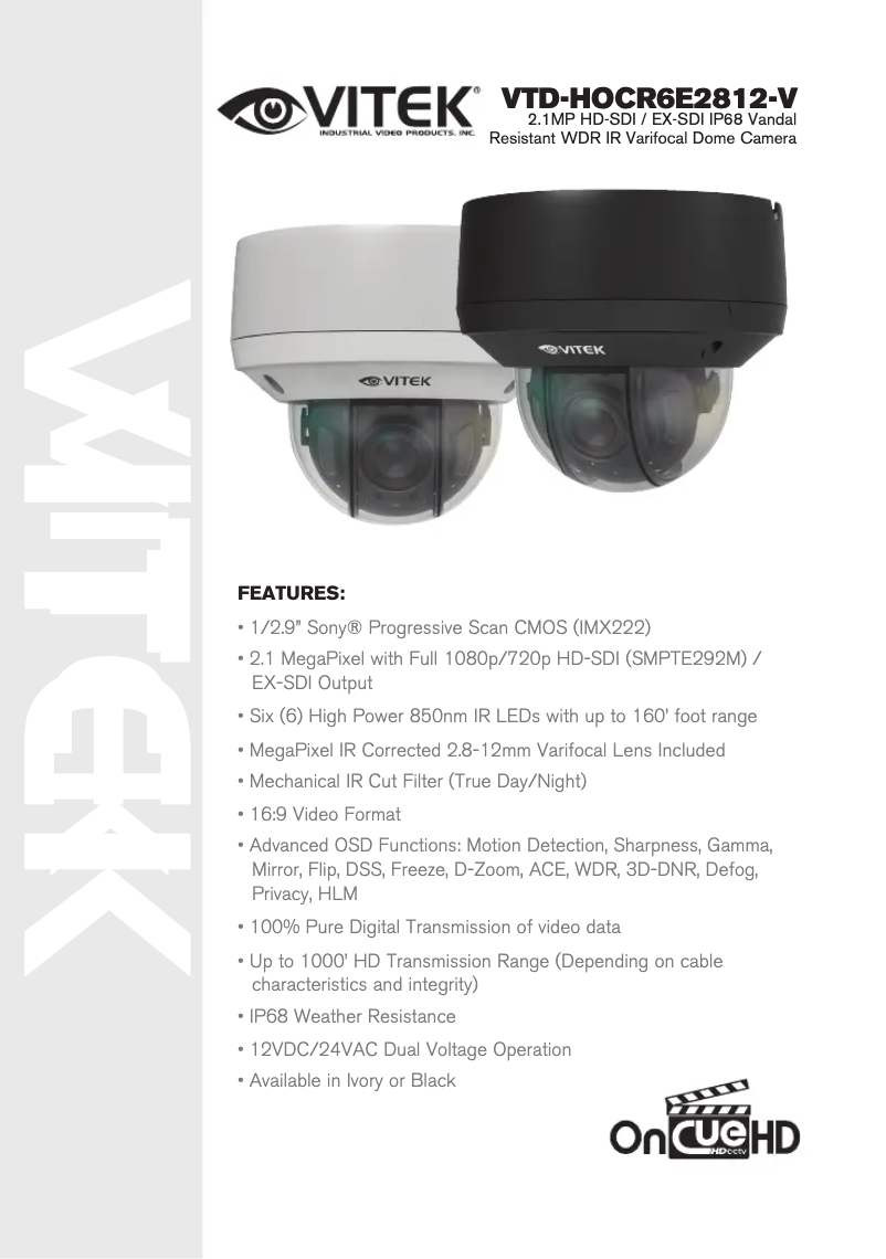 Image de la première page du manuel de l'appareil VTD-HOCR6E2812V