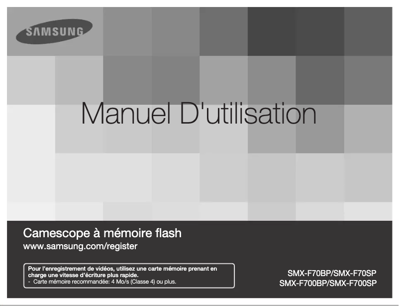 Page 1 de la notice Manuel utilisateur Samsung SMX-F70BP